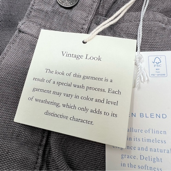 Calypso St Barth wide leg linen blend pants grey size US XS NWT Vintage look - Picture 6 of 8